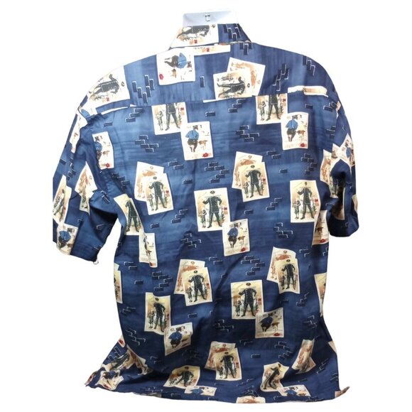 VTG Saturday Evening Post Shirt Mens XLT 17/17.5 Button Up Cotton Police Novelty - Picture 6 of 12